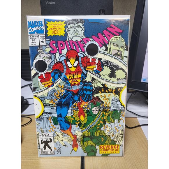 Spiderman #20 1992 Revenge of the Sinister Six pt 3 Marvel Comics Hulk Deathlok - Picture 1 of 5